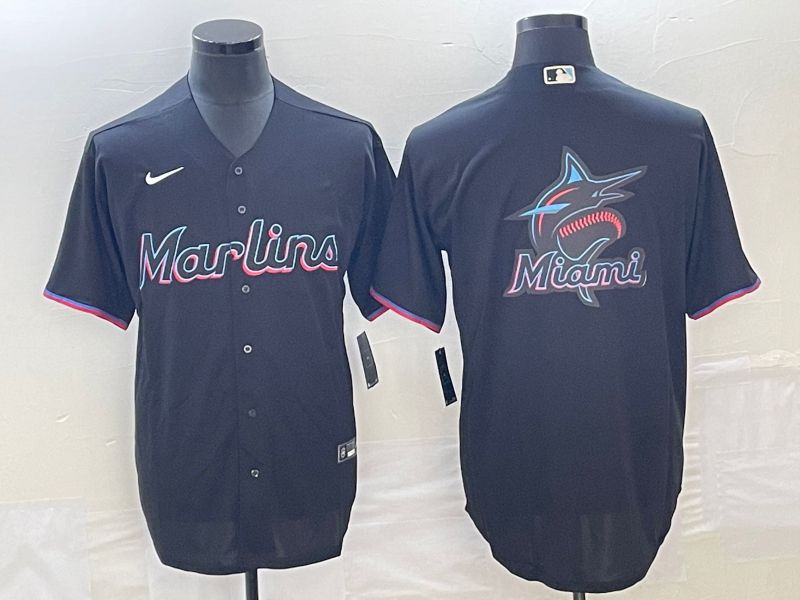 Men Miami Marlins Blank Black Game 2025 Nike MLB Jersey style 2